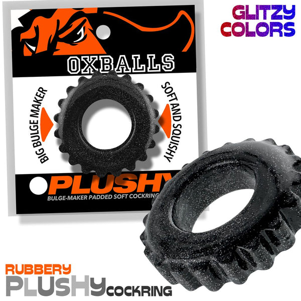 Plushy Single Ring Black Mica