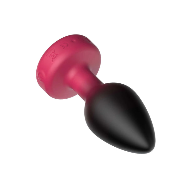 RUBY Ombre - MEDIUM Cheeky Charms Eluxe Vibrating Plug With Remote - Clear Gem