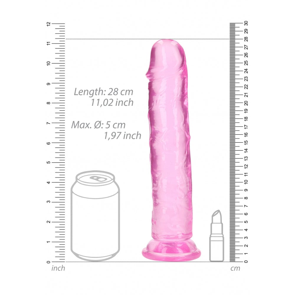10" Straight Dildo No Balls - Pink