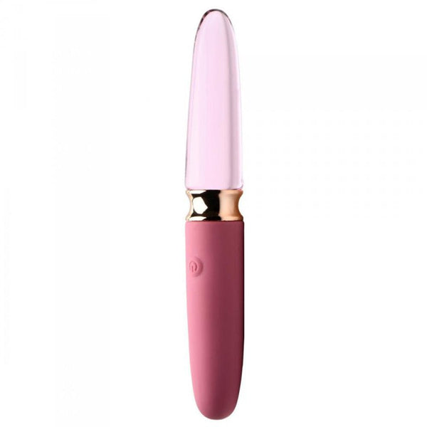 10X Dual End Smooth Silicone / Glass Vibrator – Vibra-Glass