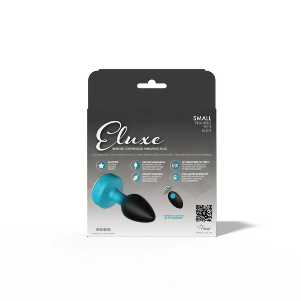 TEAL Ombre - SMALL Cheeky Charms Eluxe Vibrating Plug With Remote - Clear Gem