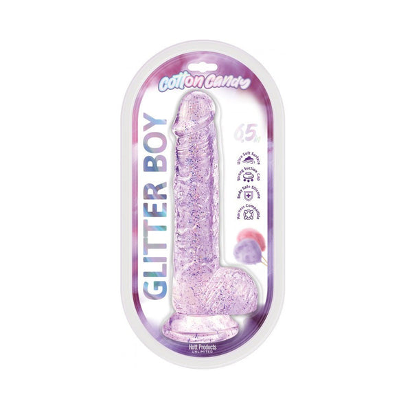 Hott Products Cotton Candy Glitter Boy 7" Suction Cup Dildo