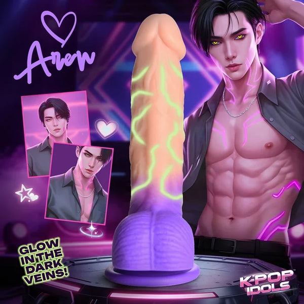 K-Pop Idols Aren Silicone Dildo with Balls