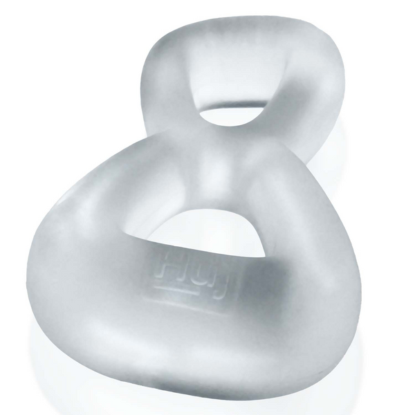 Hünkyjunk BOOMERANG Clear Steam Double-Ring Cock Ring & Nut Tugger