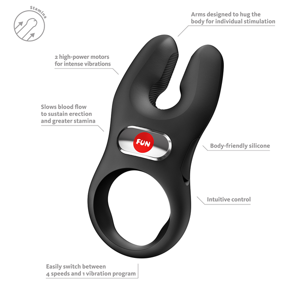 Fun Factory Nōs XL Black Vibrating Cock Ring