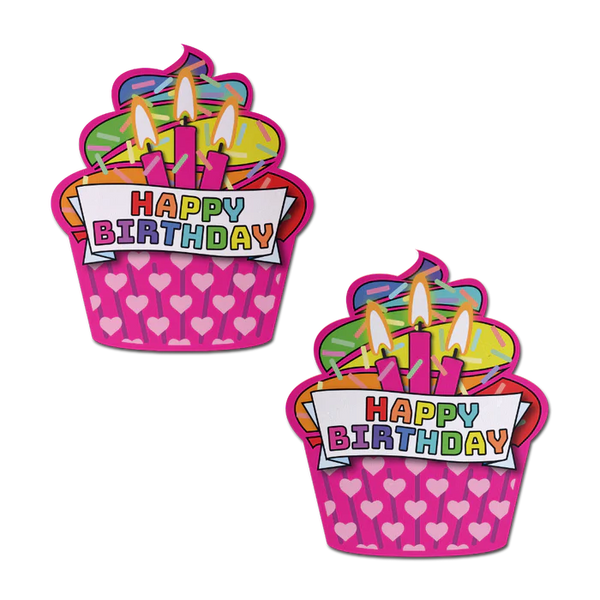Happy Birthday Cupcake Pasties - Pink Multicolored