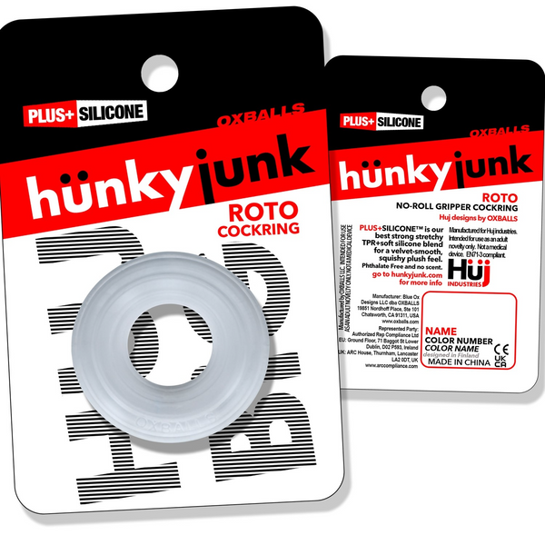 Hünkyjunk ROTO Clear Steam Grooved Gripper Cock Ring