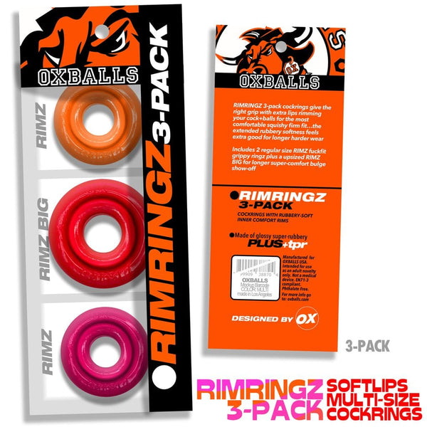 OXBALLS RIMRINGZ Fire Hots 3-Pack Cock Rings