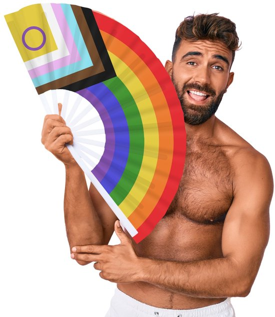 M Proud Rainbow Flat 25" Pride Fan