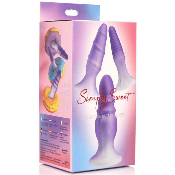 3 piece Silicone Butt Plug Set - Purple
