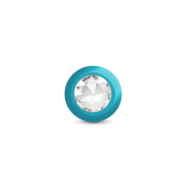 TEAL Ombre - SMALL Cheeky Charms Eluxe Vibrating Plug With Remote - Clear Gem
