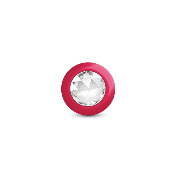 RUBY Ombre - MEDIUM Cheeky Charms Eluxe Vibrating Plug With Remote - Clear Gem