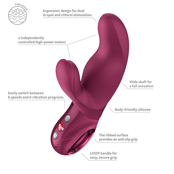 Fun Factory Miss Bi Wine Red Rabbit Vibrator