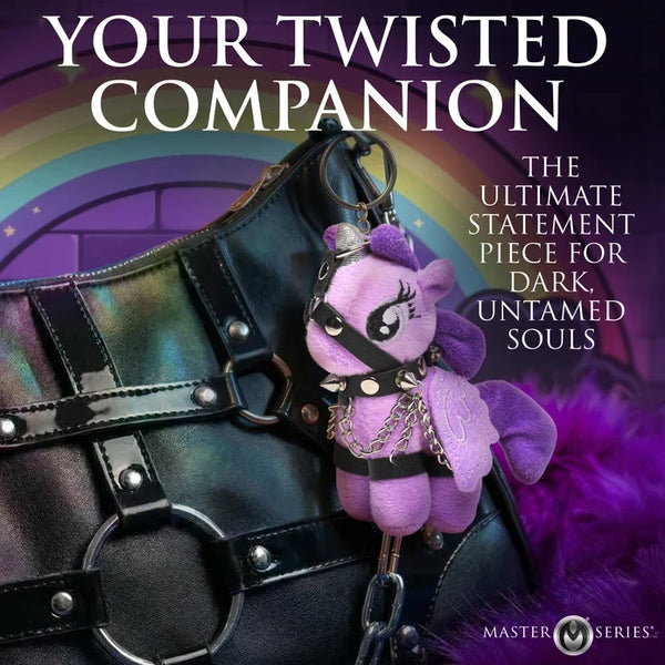 Prism Pearl Bondage Pony Keychain - Rainbow