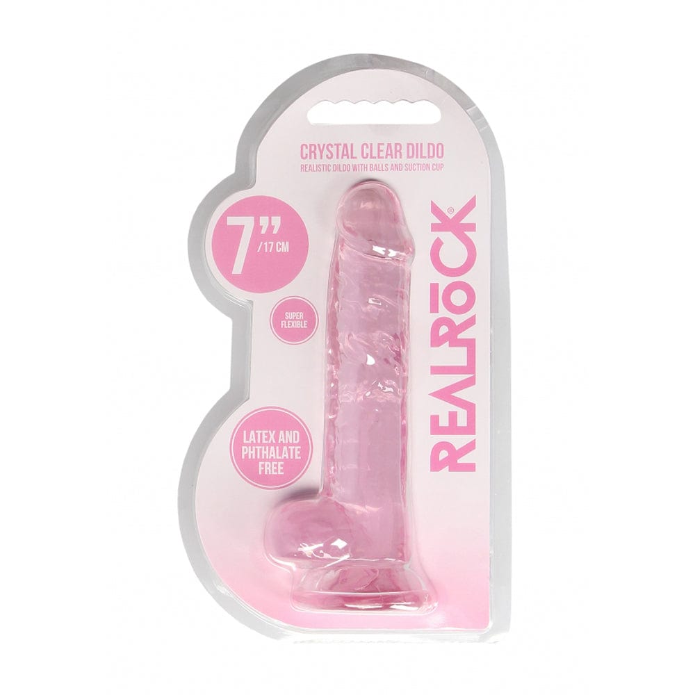 7" Realistic Dildo With Balls - Pink