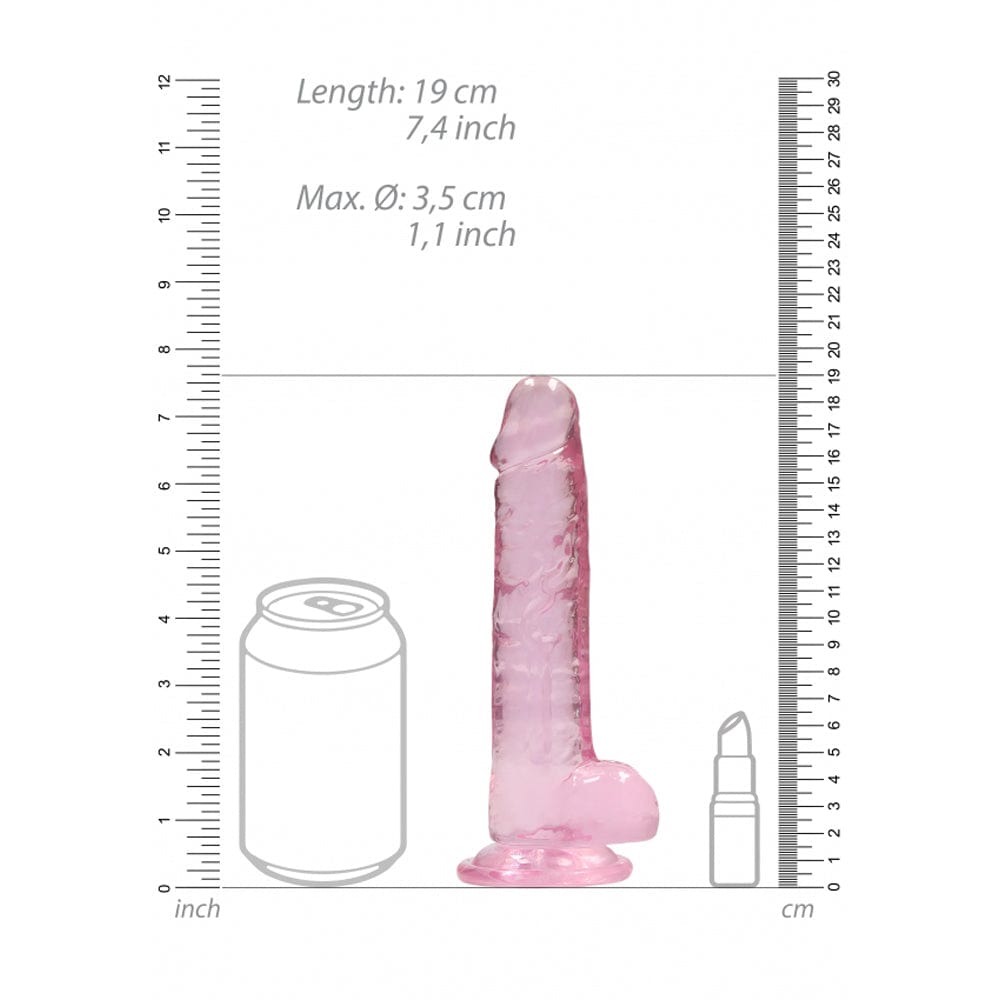 7" Realistic Dildo With Balls - Pink