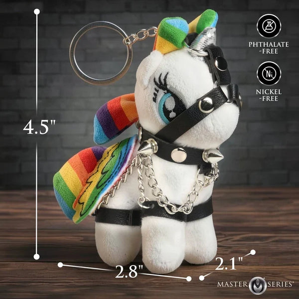 Prism Pearl Bondage Pony Keychain - Rainbow
