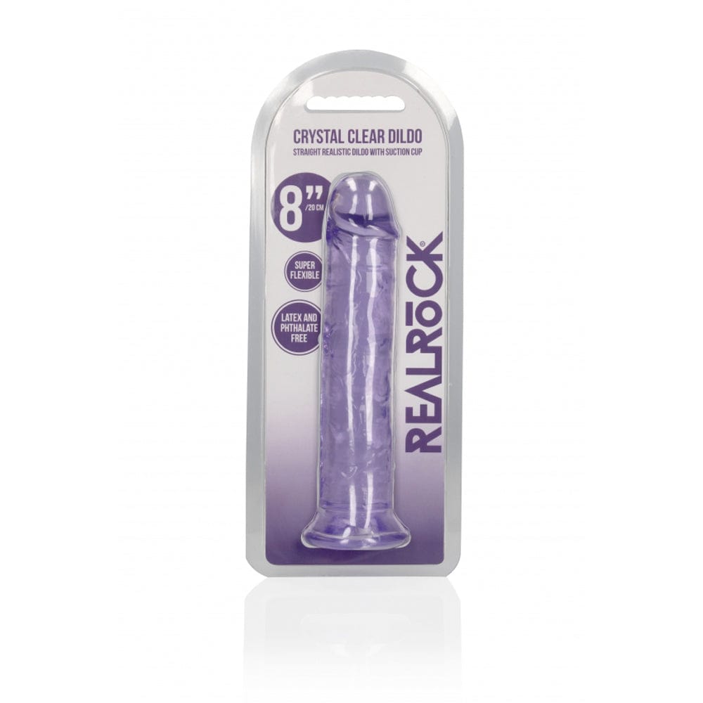8" Straight Dildo No Balls - Purple