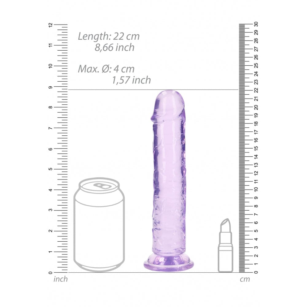 8" Straight Dildo No Balls - Purple