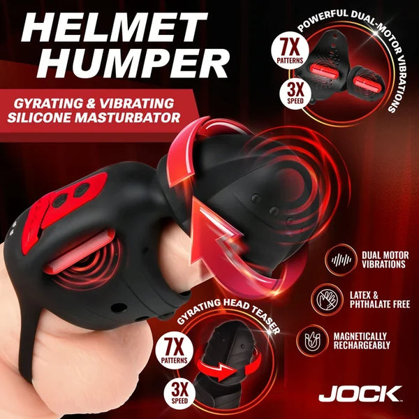 Helmet Humper Gyrating & Vibrating Silicone Masturbator