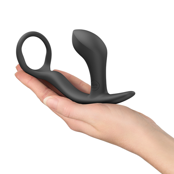 Fun Factory Bootie Ring Black Cock Ring with Butt Plug