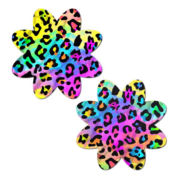 Rainbow Cheetah Leopard Print Petal Breast Pasties