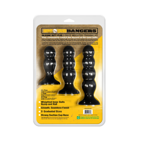 BoneYard Bangers Silicone Butt Plug Training Kit