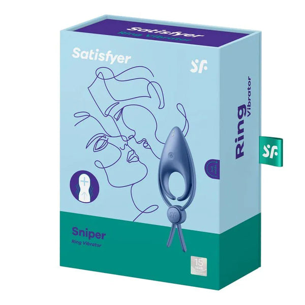 Satisfyer Sniper Blue Grey Vibrating Cock Ring