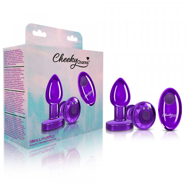Cheeky Charms Purple Small Remote-Control Vibrating Metal Butt Plug