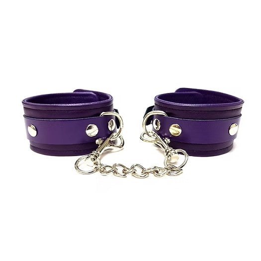 Classic Leather Ankle Cuffs - Purple