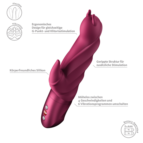 Fun Factory Darling Devil Wine Red Rabbit Vibrator
