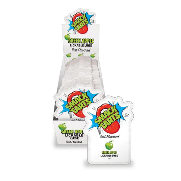 SMACK Tarts - Lickable Flavored Lubricant - Green Apple 3ML Pouch Display of 36 🍏