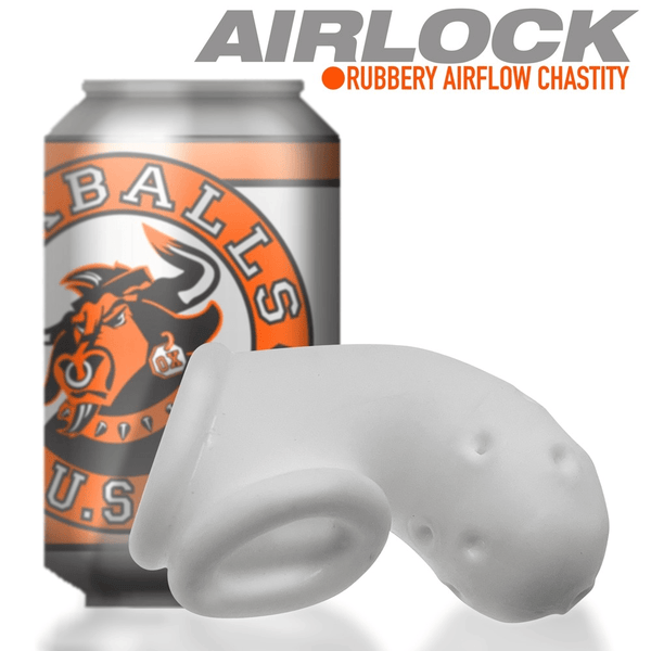 AIRLOCK, air-lite vented chastity, WHITE ICE