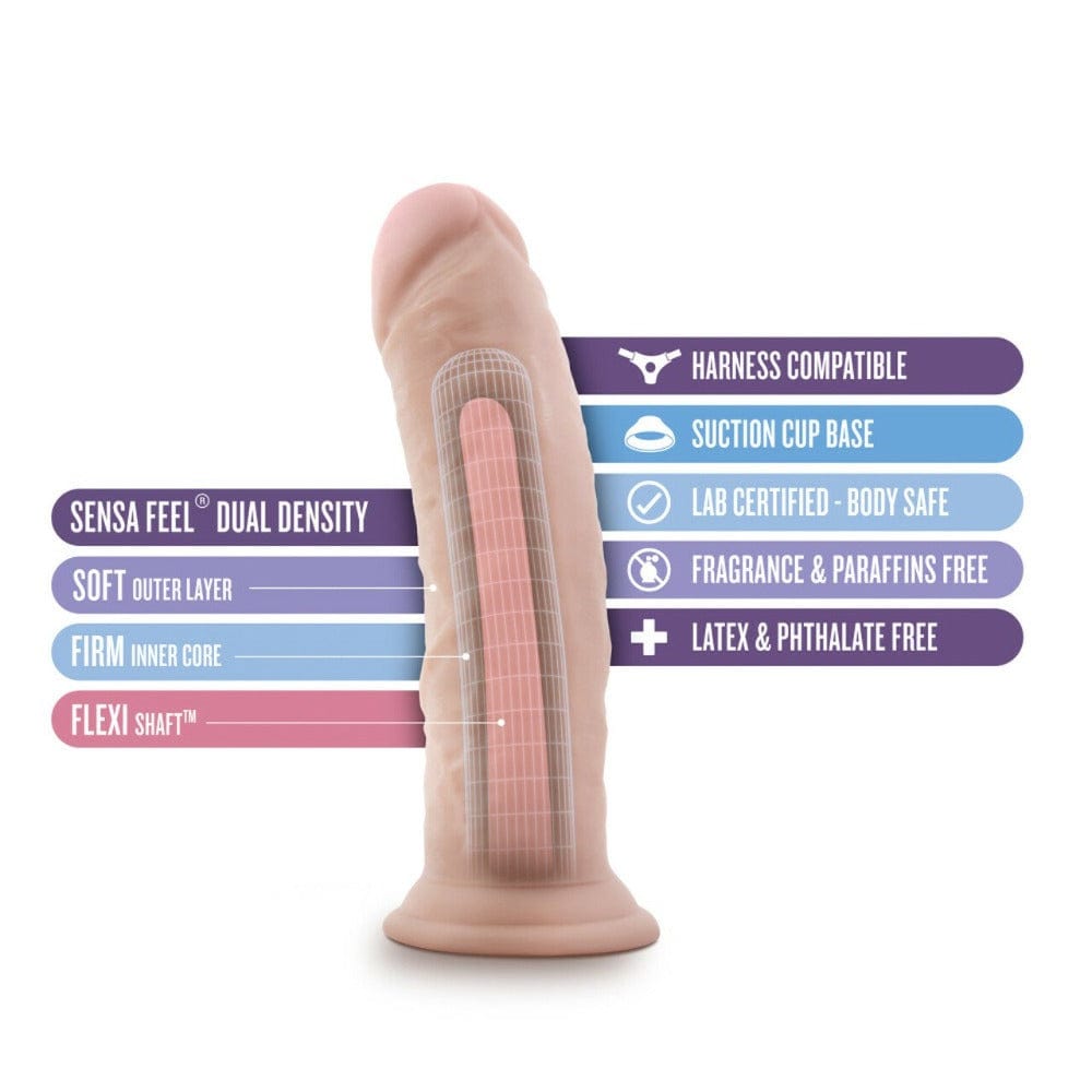 Au Naturel - 8" Dildo - Light - Suction Cup Base