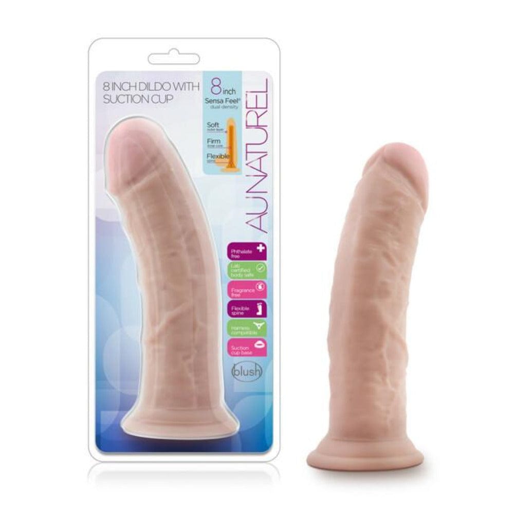 Au Naturel - 8" Dildo - Light - Suction Cup Base