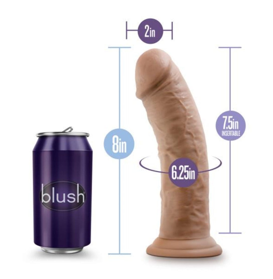 Au Naturel - 8" Dildo - Mocha - Suction Cup Base