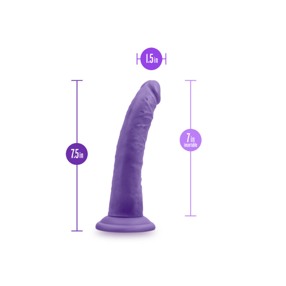 Au Naturel Bold Jack 7" Dildo - Suction Cup Base - Purple