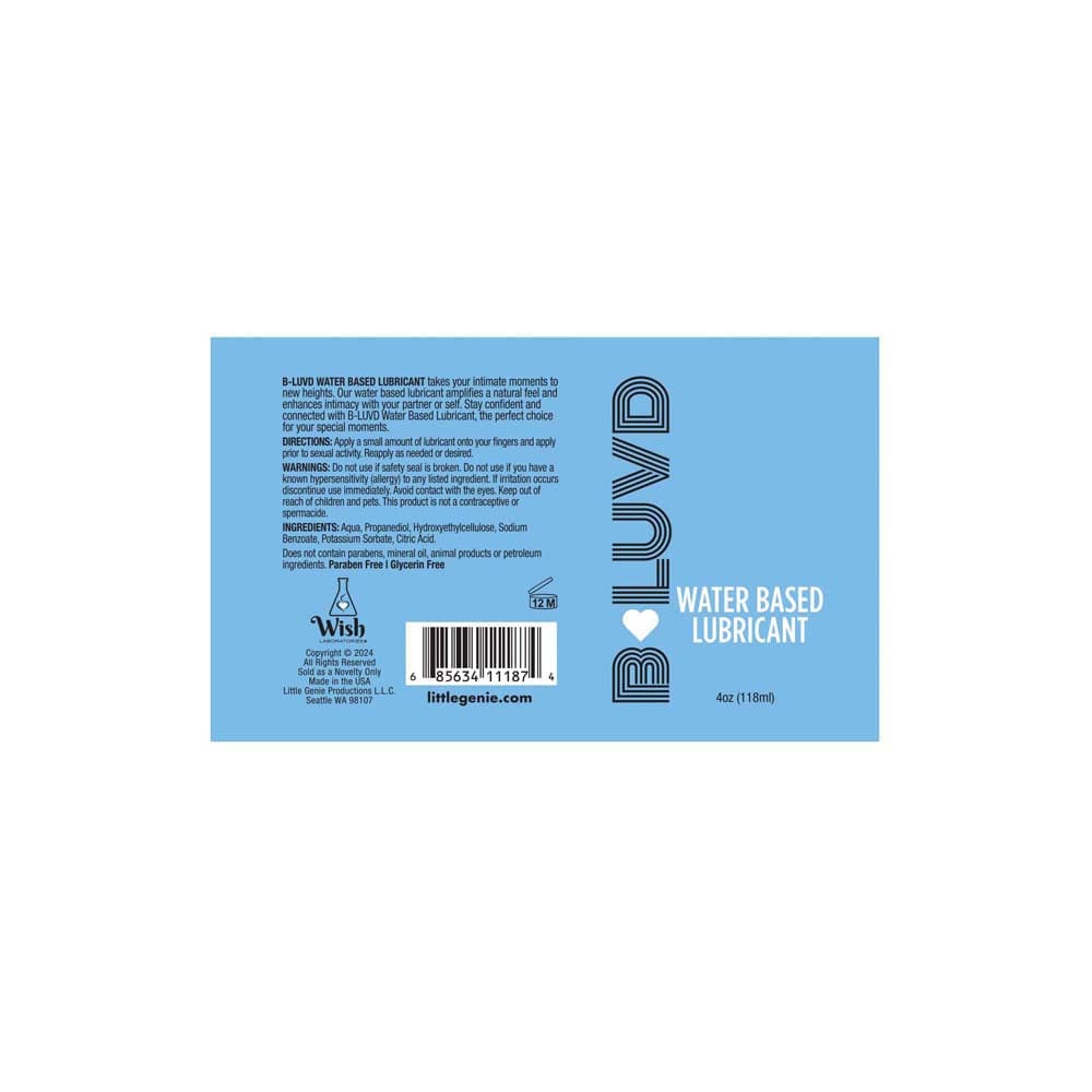 B-Luvd Water-Based Lubricant 4oz