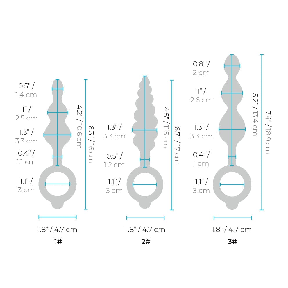 B-Vibe Beaded Butties Bundle 3-Piece Anal Plug Set