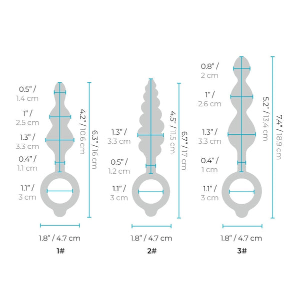 B-Vibe Beaded Butties Bundle 3-Piece Anal Plug Set