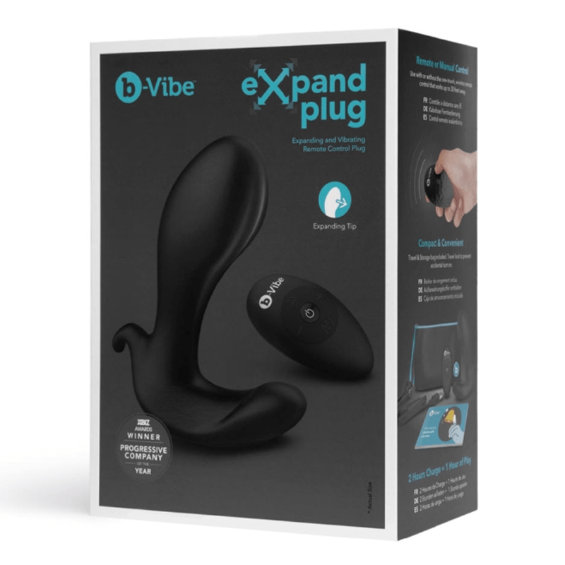B-Vibe Expand Vibrating & Inflating Prostate Plug with Remote Control
