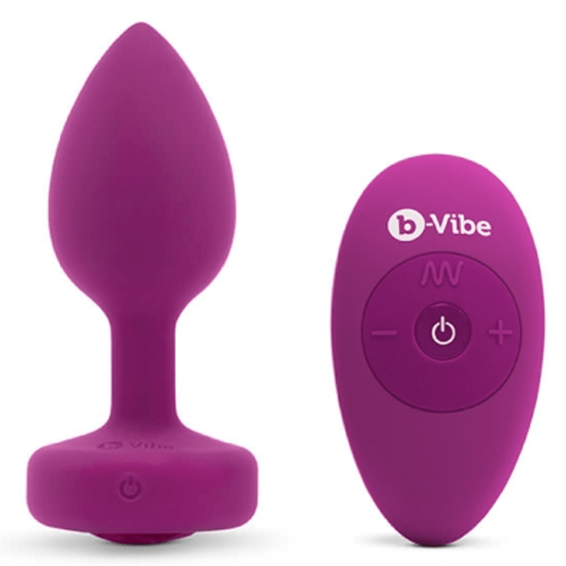 B-Vibe Vibrating Jewel Plug Fuchsia - Vibrating Anal Plug