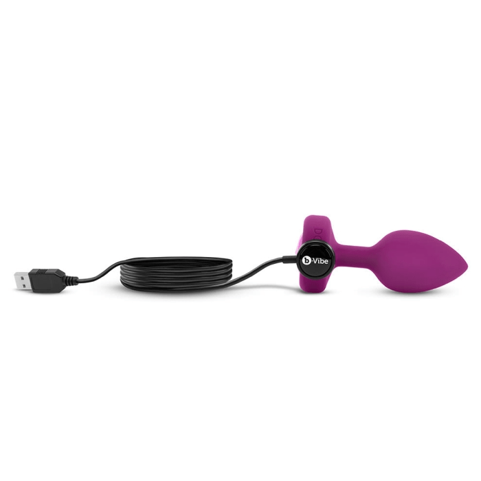 B-Vibe Vibrating Jewel Plug Fuchsia - Vibrating Anal Plug