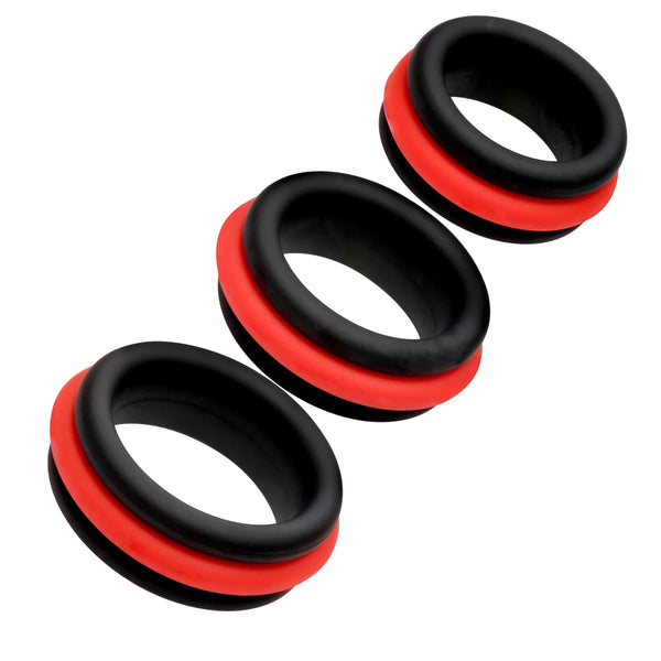 Enhancers 2-in-1 Silicone Cock Ring Set of 3