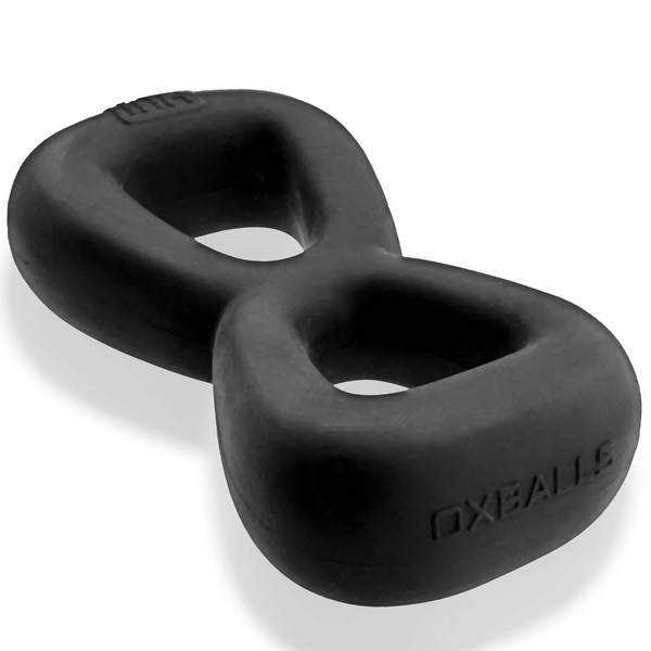Hünkyjunk BOOMERANG Black Fog Double-Ring Cock Ring & Nut Tugger