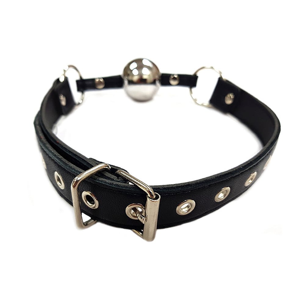 Ball Gag with Hollow Stainless Steel Ball - Black