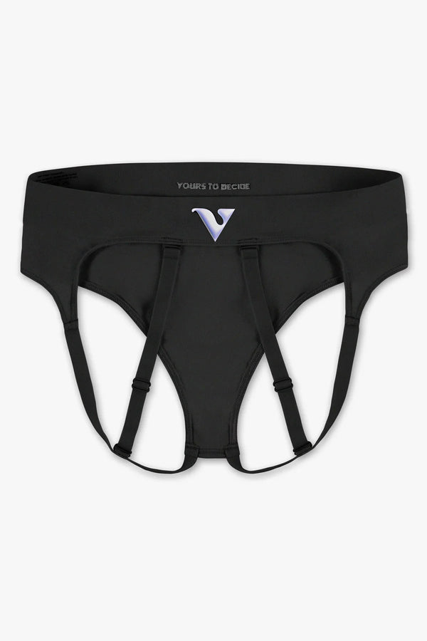 Virtue Women's Large JockVStrap Sheer Briefs - Black