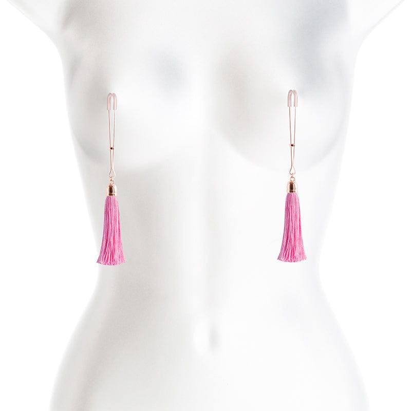 Bound Nipple Clamps - T1 - Pink Tassel