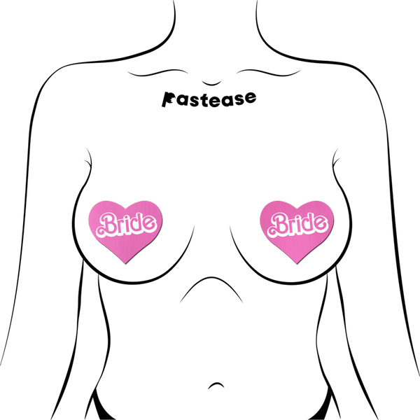 'Bride' Doll Pasties Pink Iconic Heart