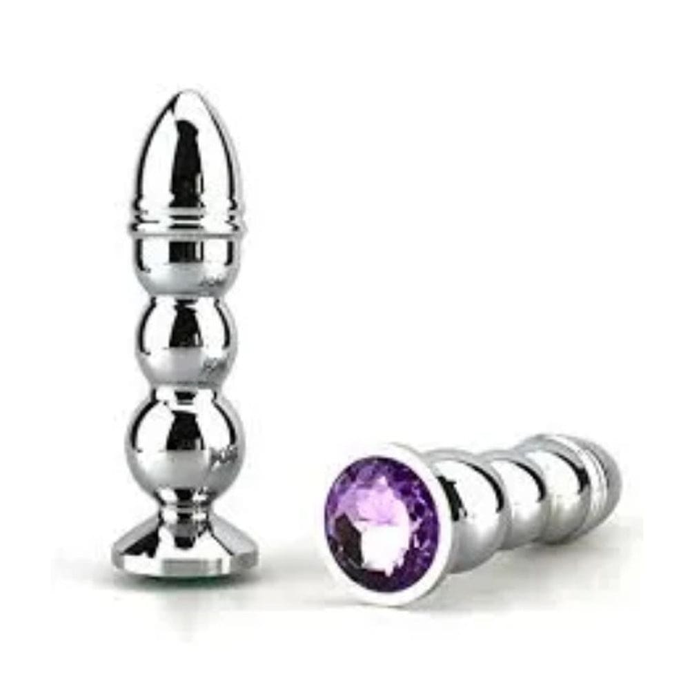 Butt Plug Bud Bullet - Large with Purple Gem
